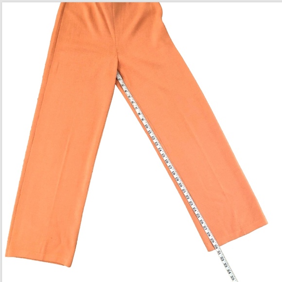 Wool Blend Santana Knit, Wide Leg Pants, Peach Color - Picture 10 of 16